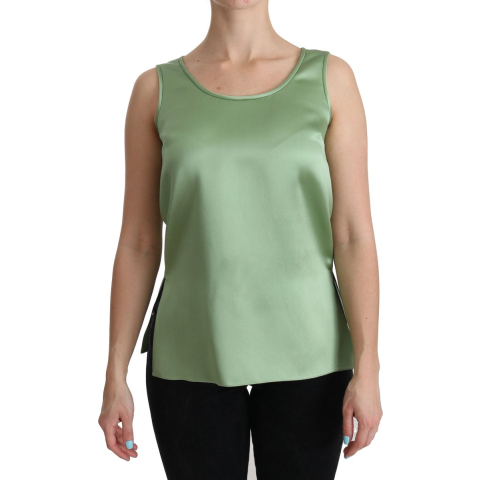 Dolce & Gabbana Groene Mouwloze 100% Zijde Tank Blouse