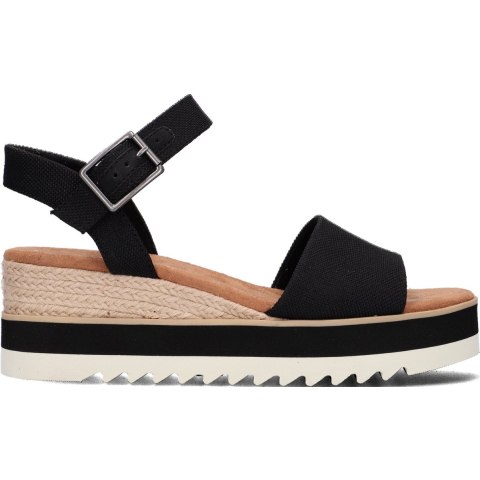TOMS Diana Canvas Wig Vrouwen Zwarte Sandalen