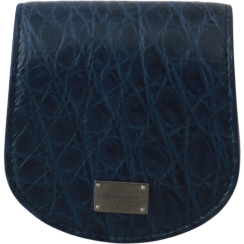 Dolce & Gabbana Blue Holder Pocket Wallet Blue Exotic Skin Condoom Men's Case