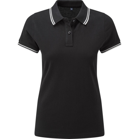 Asquith & Fox Dames/Dames Klassieker Fit Polo (Zwart/Wit)