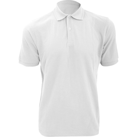 Russell Heren Ripple Collar & Manchet Poloshirt met korte mouwen (Wit)