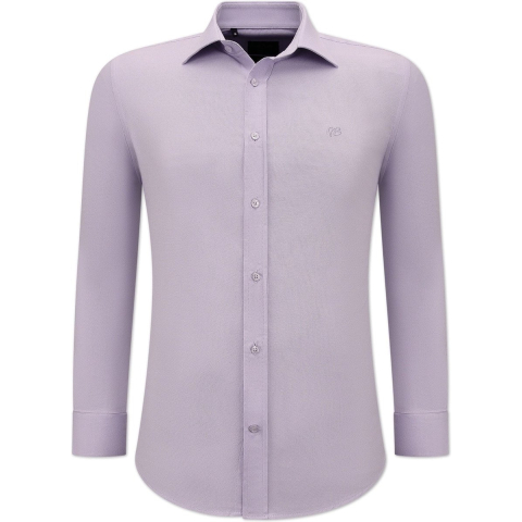 Gentile Bellini Getailleerde banco oxford shirt paars
