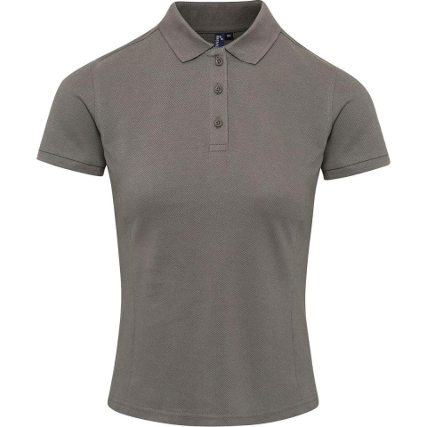 Premier Dames/dames Coolchecker Plus Piqu Polo met CoolPlus (Donkergrijs)