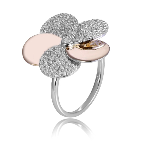 Orphelia Dames 925 Zilveren Ring - Zilver/Roos ZR-7452