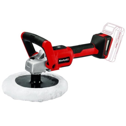 Einhell Accu Polijst-/Schuurmachine CE-CP 18/180 Li E BL Solo - Power X-Change - 18 V/Li-Ion - 500-3.000 t/min - Ø180 mm - Incl. 2x polijstdoek (1x textiel, 1x synthetisch), 6x schuurvellen (2x K60/2x K80/2x K120) - Excl. accu en lader