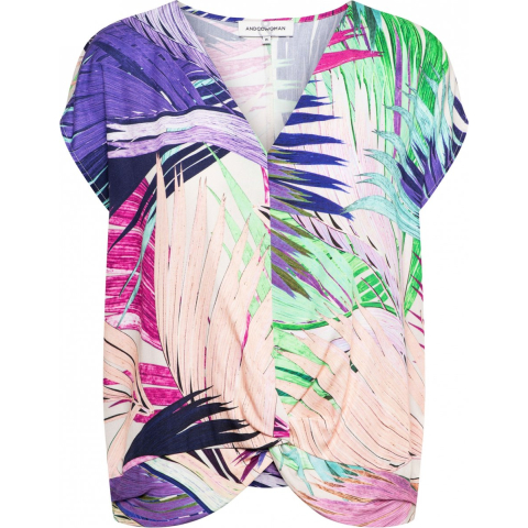 &Co Woman &co women top elvira leaf turquoise multi