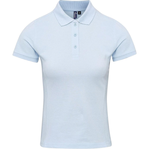 Premier Dames/dames Coolchecker Plus Piqu Polo met CoolPlus (Lichtblauw)