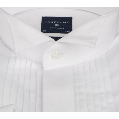 Profuomo Originale slim fit smoking overhemd met lange mouwen