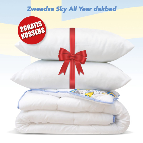 Swedish Sky All year dekbed + 2 hoofdkussen litsjumeaux extra lang dekbed set 260x220