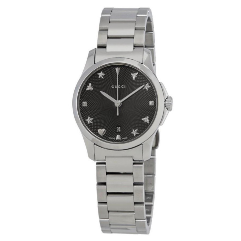 Gucci YA126573 G-Timeless zwarte wijzerplaat Unisex horloge