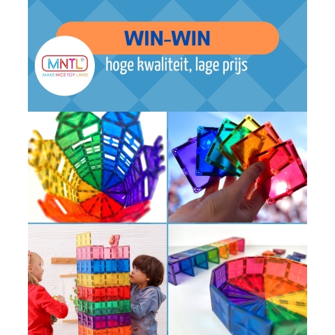MNTL magnetic tiles magnetische tegels 72 stuks magnetisch bouwspeelgoed
