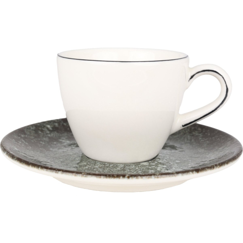 Bonna Espresso kopjes & schotel cosmos porselein set van 6