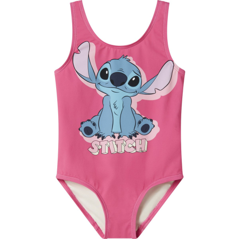 Name It Meisjes badpak nmfmodina stitch ronde hals karmijn
