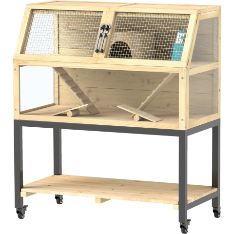 4goodz Pawhut hamsterkooi van 87x43x101 cm knaagdierkooi