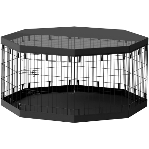 4goodz Pawhut puppyren, 76 cm hoog/ong. 2,5 m², 8 panelen, bodemzeil,