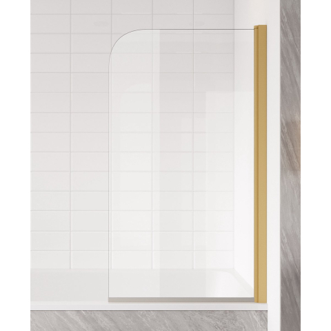 Badplaats Badwand torino 60 x 140 cm goud badscherm draaibaar 5 mm dik -