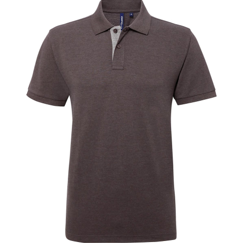 Asquith & Fox Heren Klassieke Pasvorm Contrast Poloshirt (Houtskool / Heide Grijs)
