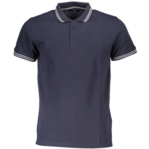 Cavalli Class Dubbel Getippte Kraag Marineblauwe Polo Shirt