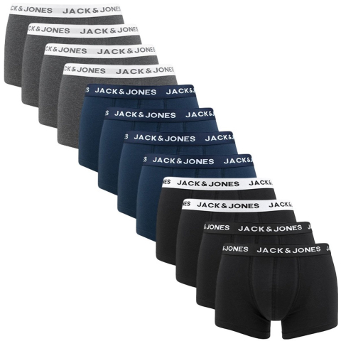 Jack & Jones Heren boxershorts jacsolid 12-pack effen onderbroeken