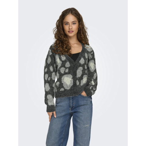 Only Onledelie life ls jq cardi v-neck knt dessin
