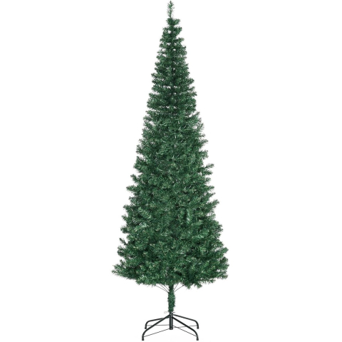 Homcom Kunstkerstboom smal met metalen standaard 210 cm Ø81 cm