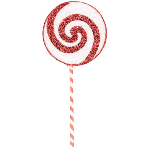 House Vitamin Christmas decoration lolly pop foam white/red 15x35cm