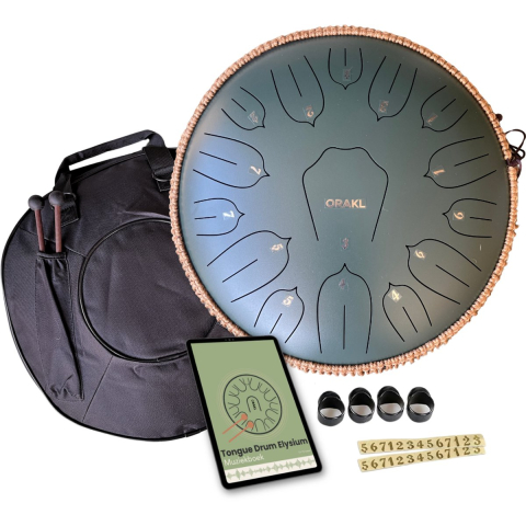 Orakl Steel tongue drum elysium bosgroen