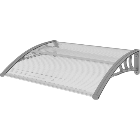 4goodz Deurluifel terrasoverkapping polycarbonaat, 75x100cm zilver