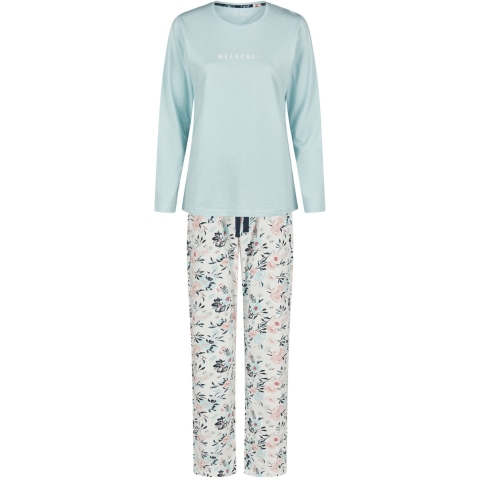By Louise Dames pyjama set lang blauw gebloemd
