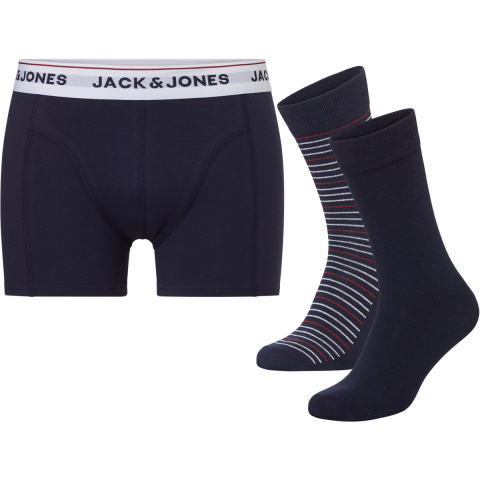 Jack & Jones Heren giftbox sokken + boxershort jacordinary donker