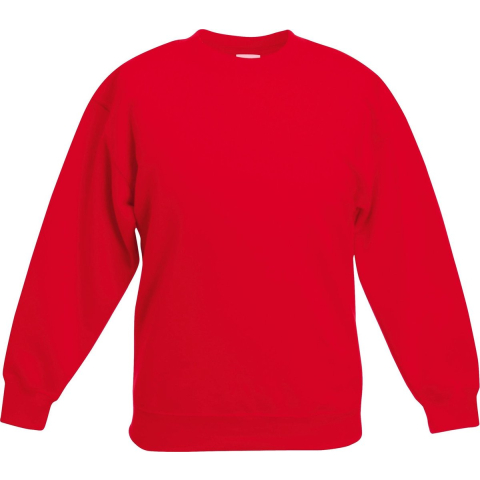 Fruit Of The Loom Childrens Unisex Set In Sleeve Sweatshirt (Rood)