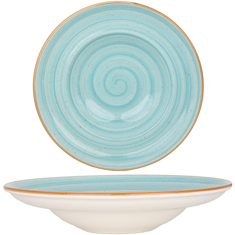 Bonna Pastabord aqua porselein 30 cm (550cc) set van 2