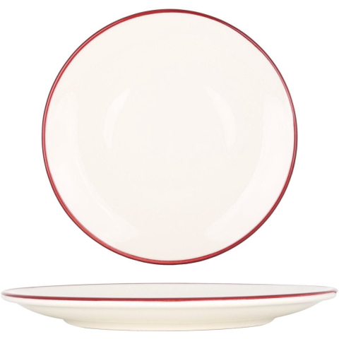 Bonna Dessertbord linea burgundy porselein 23 cm set van 6