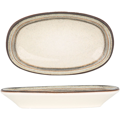 Bonna Serveerschaal cortado porselein 15x8.5 cm set van 4