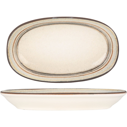 Bonna Serveerschaal cortado porselein 24x14 cm set van 2