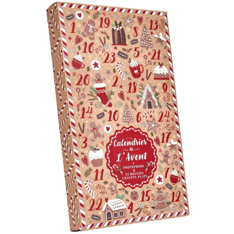 WDMT Adventskalender bougie 22 x 38 x 5 cm rood