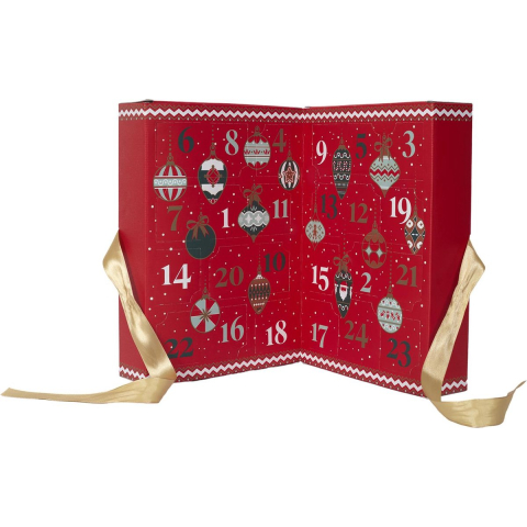 WDMT Adventskalender luxe uitvoering met 24 geurkaarsen rood