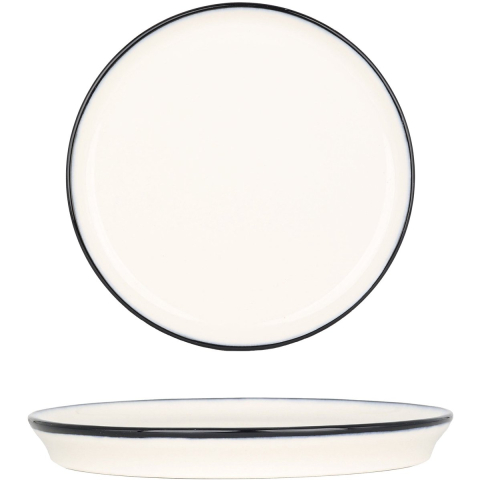 Bonna Dessertbord linea black porselein 16 cm set van 6