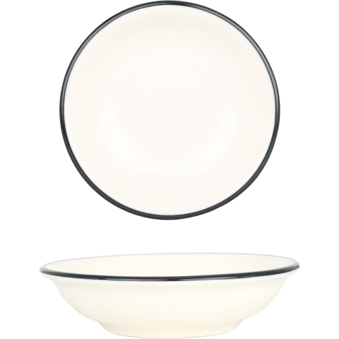 Bonna Serveerschaal linea black porselein 20 cm (500cc) set van 2