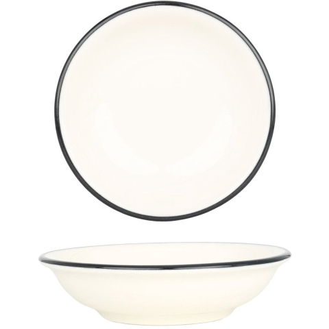 Bonna Serveerschaal linea black porselein 15 cm (330cc) set van 2