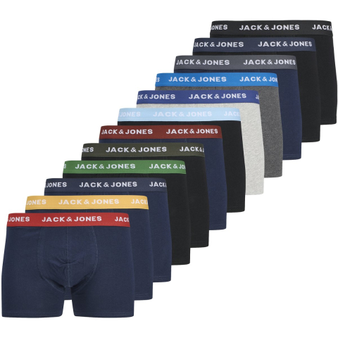 Jack & Jones Heren boxershorts trunks jacsolid effen 12-pack color