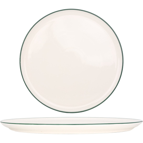 Rinart Pizzabord green edge porselein 32 cm set van 2
