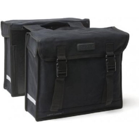 New Looxs Basic Canvasbag Camping - Dubbele Fietstas - Geschikt voor Elektrische Fietsen - Canvas Boodschappentas - 66 Liter - Zwart