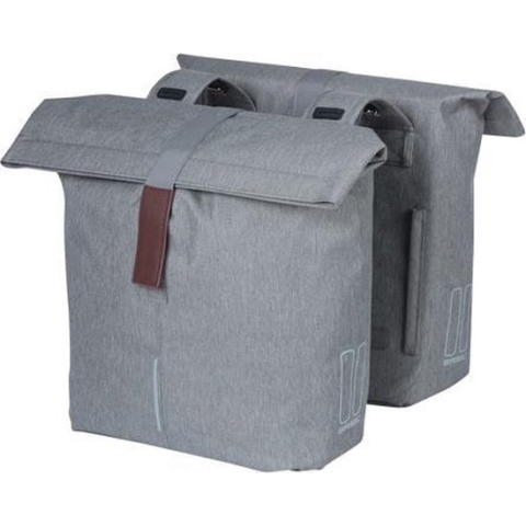 Basil City Dubbele fietstas - Grijs Melee - 32 Liter