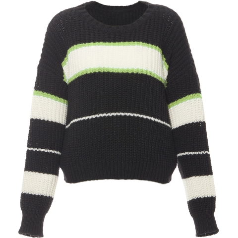 Mymo Jumper Dames ZWART GEBROKEN WITTE LIMOEN