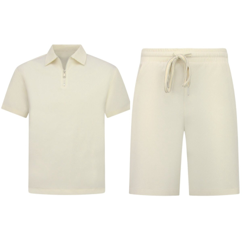 Enos Zomerset ribbed oversized polo shirt en korte broek