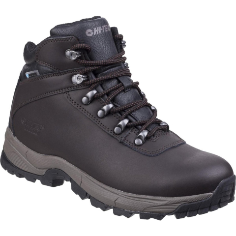 Hi-Tec Eurotrek Lite Waterproof Faux Leren Heren Donker Chocolade Wandelschoenen