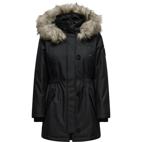 Dames Only Iris Winter Parka Jas in Zwart