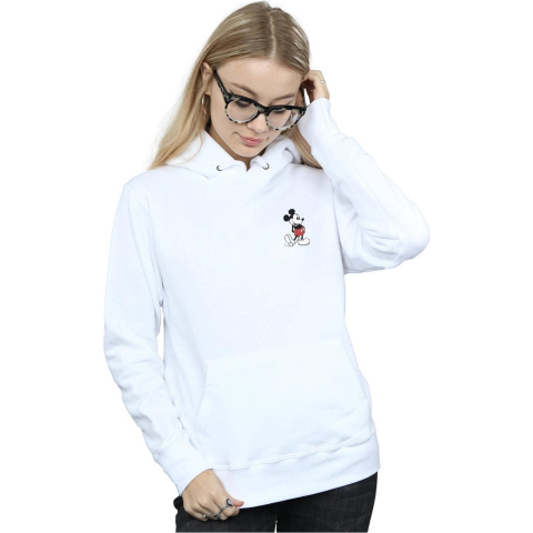 Disney Dames/Dames Mickey Mouse Kickin Retro Chest Hoodie (Wit)