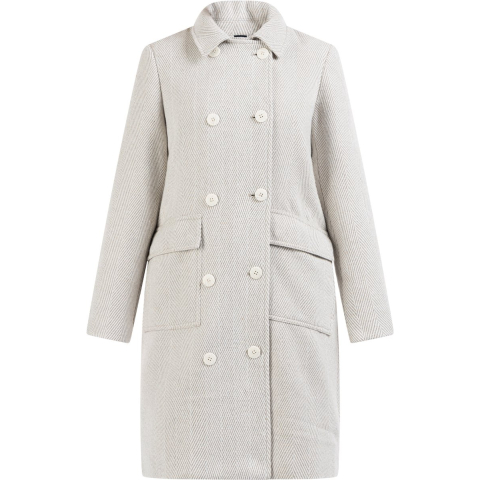 Dreimaster Overgangsjas met visgraatmotief Dames Visgraat beige